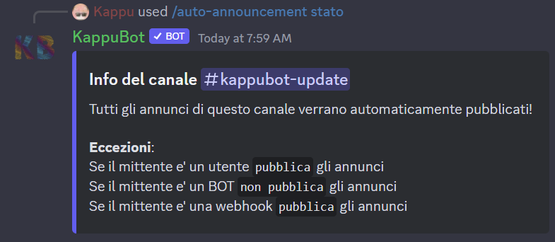 Annunci automatici